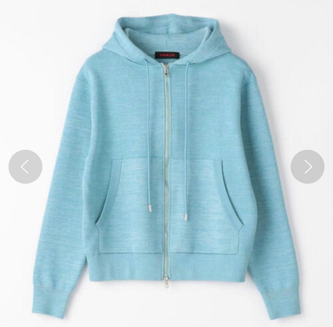 CABaN コットンカシミヤ タイトフーデットパーカ