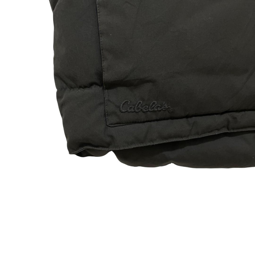 【Cabela's】 裏地フリース ロゴ刺繍グースダウンベスト グレー 2XL