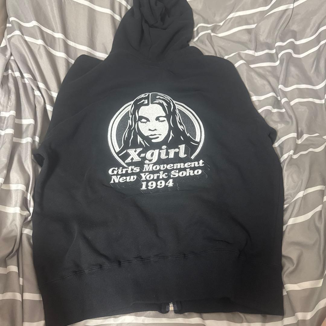 X-girl ブラック パーカー Mサイズ