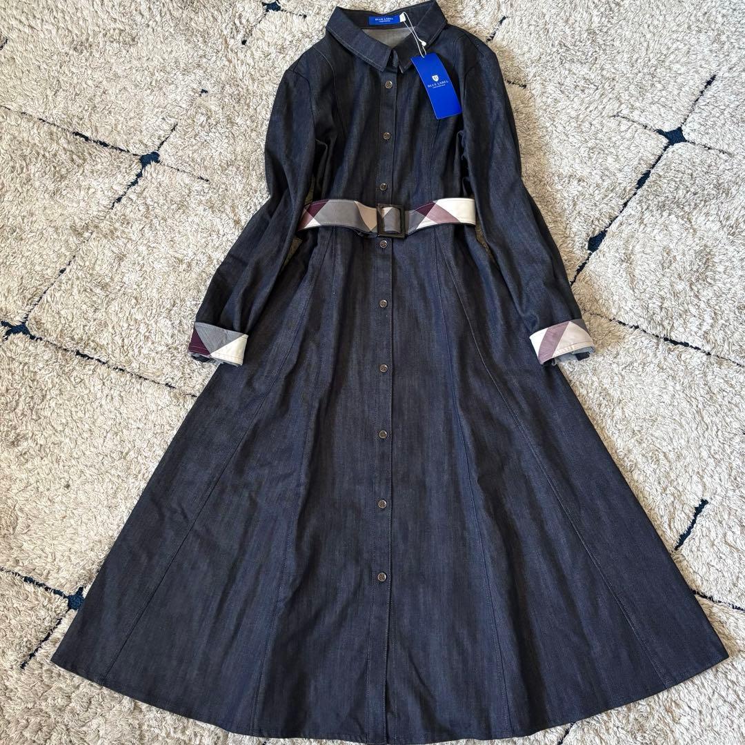 【タグ付き✨】ブルーレーベルクレストブリッジ　シャツワンピース　ベルト　チェック