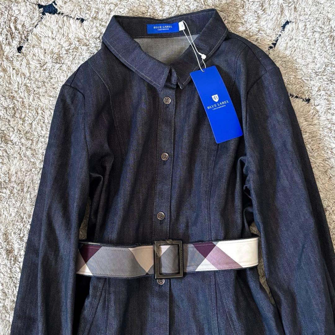 【タグ付き✨】ブルーレーベルクレストブリッジ　シャツワンピース　ベルト　チェック