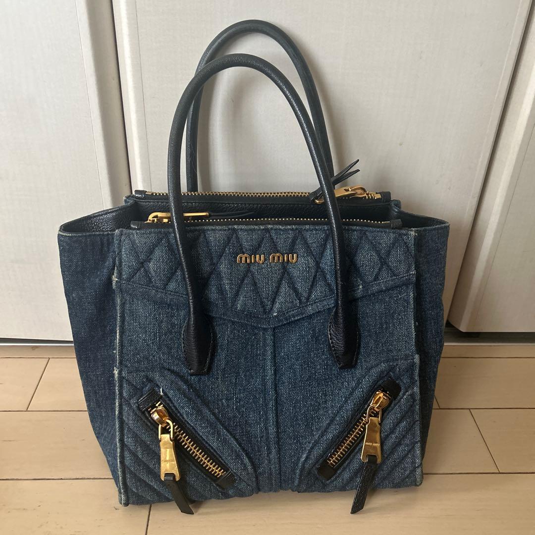 miumiu バイカー　バッグ　デニム