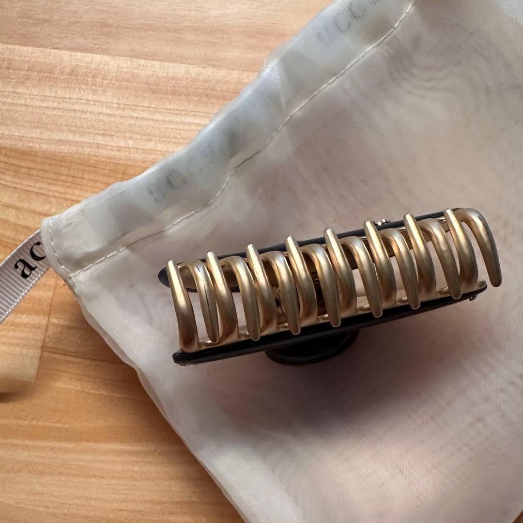 acca アッカ ヘアクリップ ミドル ブラック＆ゴールド 袋付