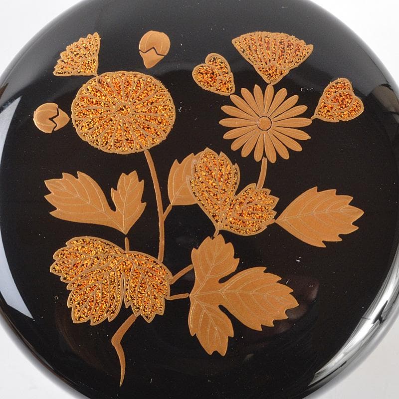 茶道具　山中塗　呉藤穣太郎作　四君子蒔絵　大棗　共箱　V　R5448