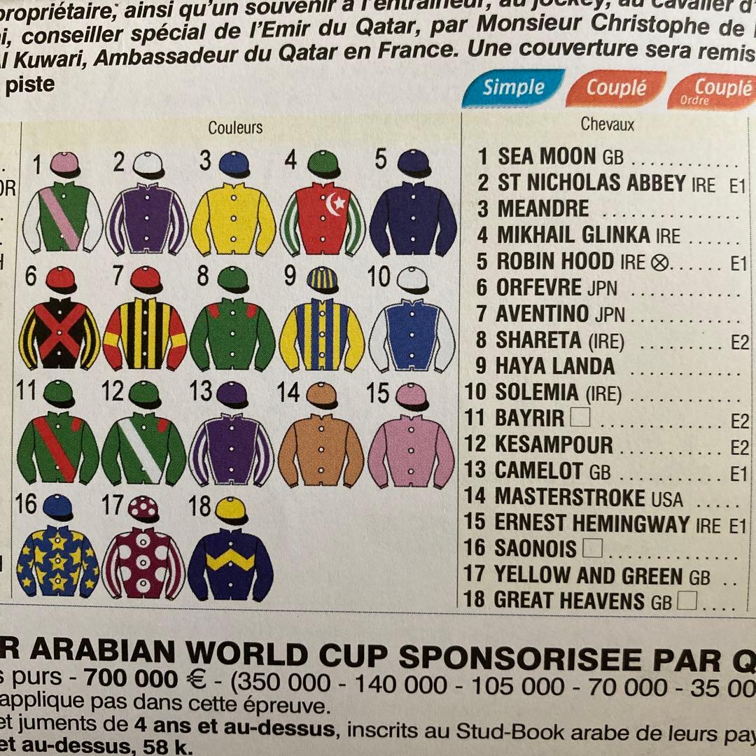 凱旋門賞　2011年　2012年　レーシングプログラム　馬券　オルフェーブル