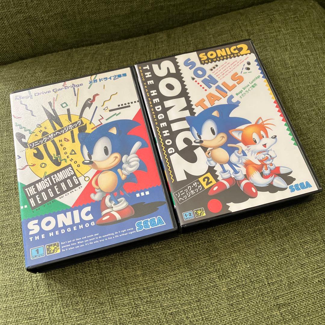 メガドライブ　ソフト　ソニック・ザ・ヘッジホッグ1、2