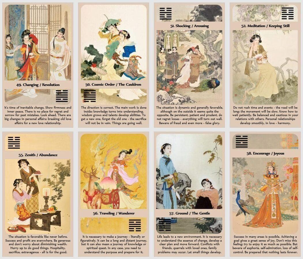 【正規品イーチンオラクルカード】古典イラスト✨Yin Yang 陰陽 易経カード