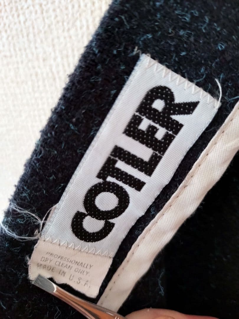 80's COTLER スラックス USA製　ネイビー×スティールブルー