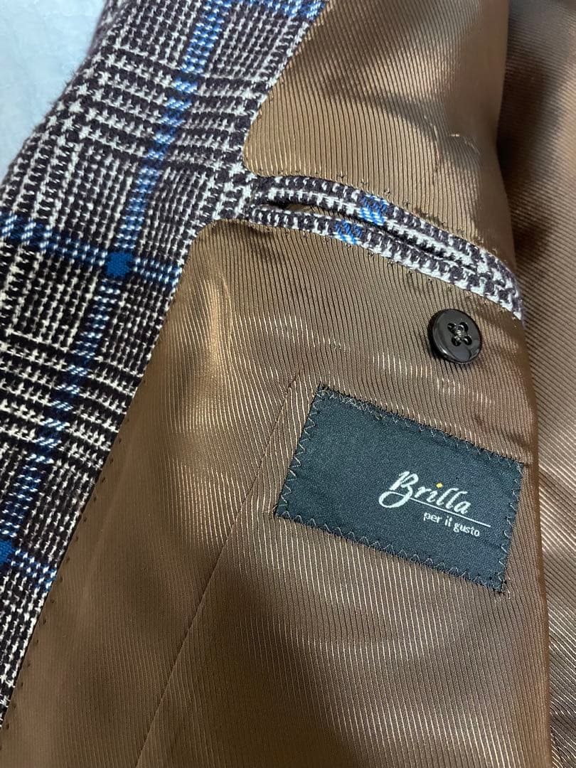 Brilla per il gusto ブラウン系チェック　テーラードジャケット