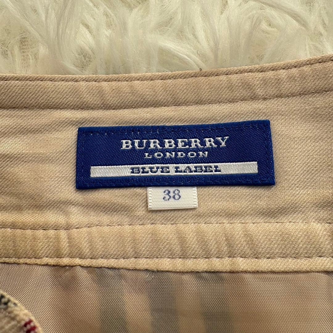 美品 バーバリーブルーレーベル スカート ノバチェック ベージュ 38