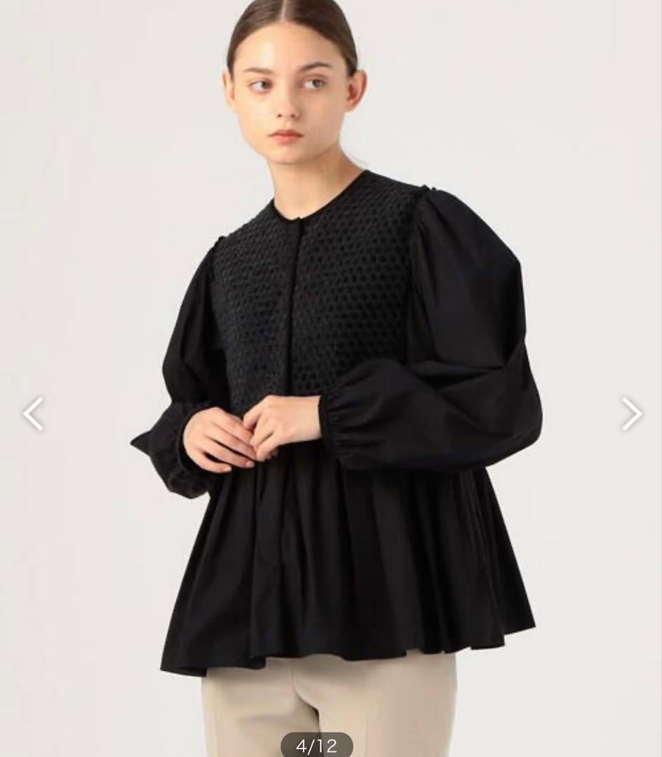 TOMORROWLAND ブラックコンビネーション ペプラムブラウスフリーサイズ