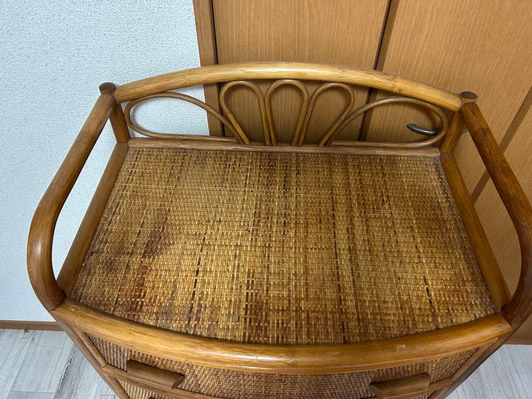 ラタン製　5段チェスト