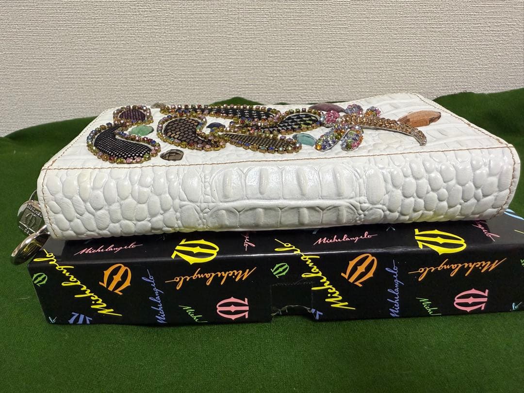 ★レア★MICHELANGELO ミケランジェロ 装飾長財布 ホワイト