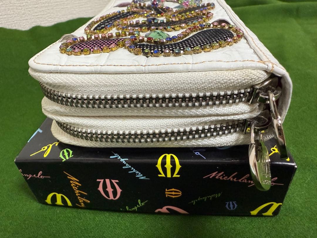 ★レア★MICHELANGELO ミケランジェロ 装飾長財布 ホワイト