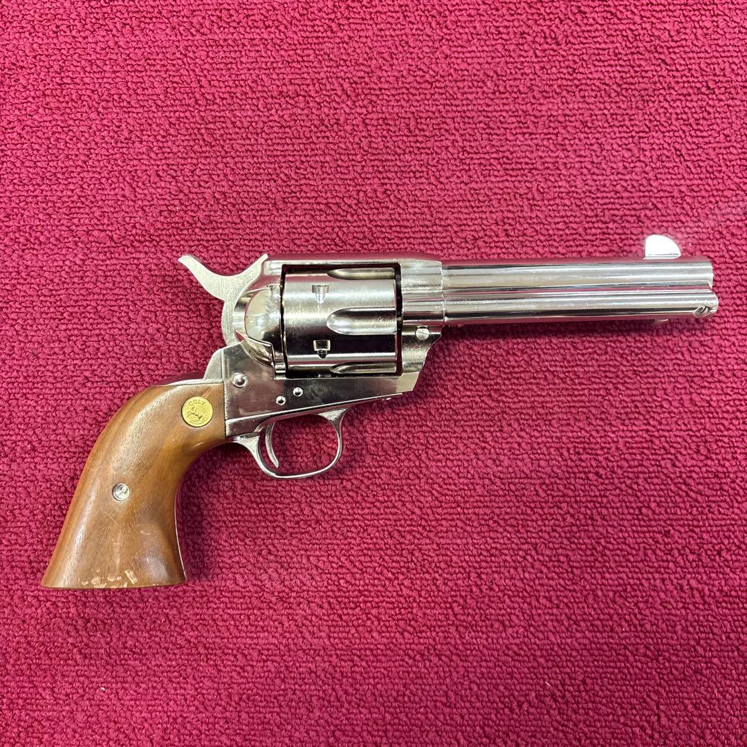 SAA .45 4-3/4inch Nickel Finish 木製グリップ換装