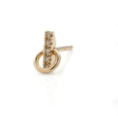 Hirotaka ゴサマー スモールフープ ダイヤモンド ピアス