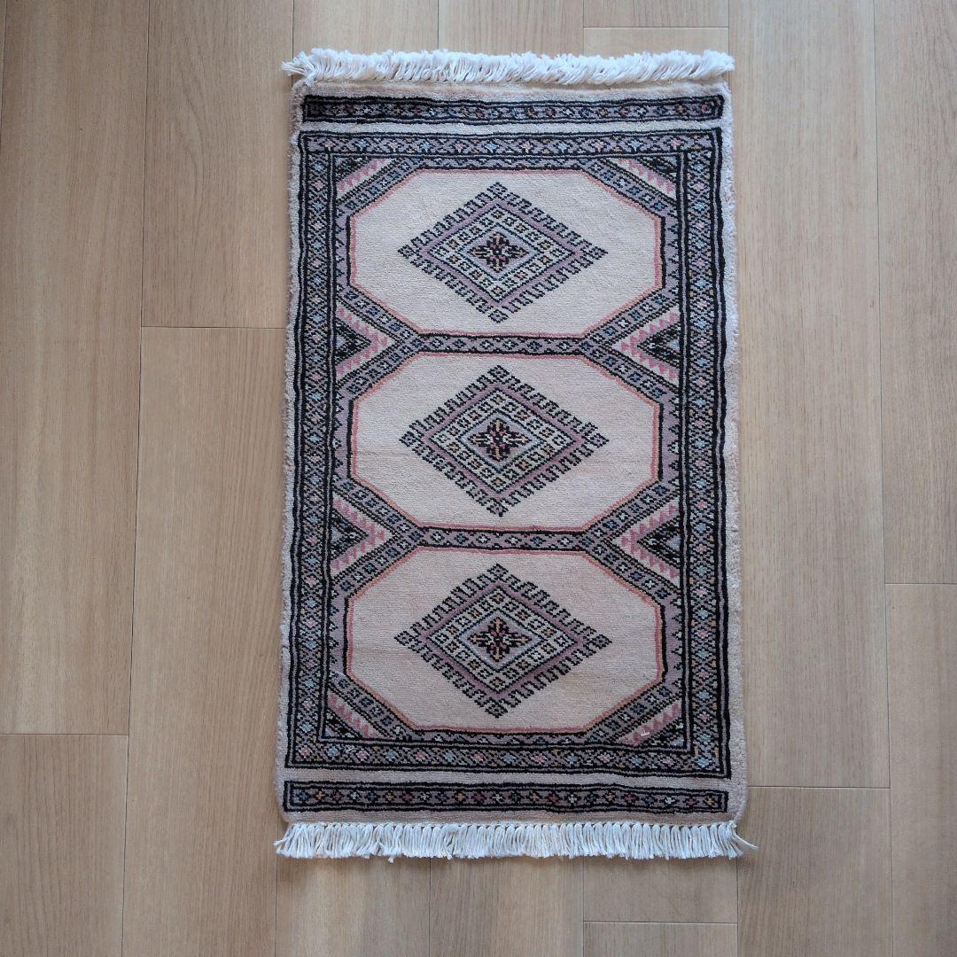 46x75cmパキスタン手織りマット(437)ギャッベ・ペルシャ・じゅうたん