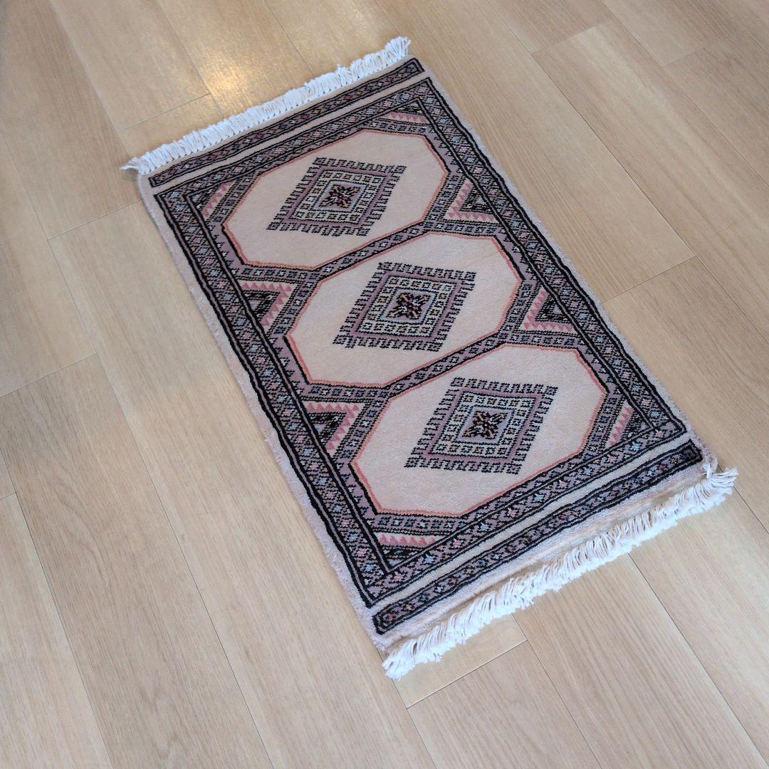 46x75cmパキスタン手織りマット(437)ギャッベ・ペルシャ・じゅうたん