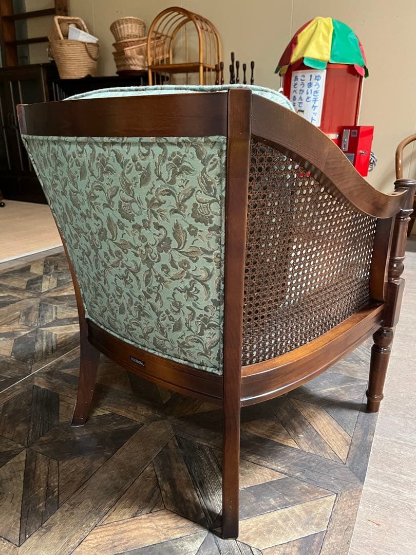 野の花子＊カリモク コロニアル シングルソファ肘掛 椅子1人掛け3脚セット