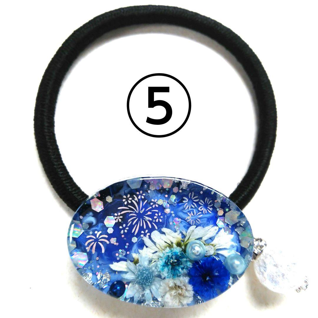 ヘアクリップ レジン 6.5cmオーバルマトリカリアとヒメウツギ プリンスカラー