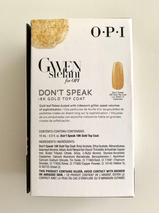 O.P.I × Gwen Stefani 18K ゴールドトップコート 2点