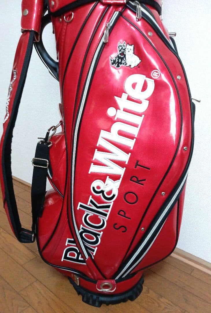 ゴルフ　ブラック＆ホワイト　キャディーバッグ (ユニセックス)