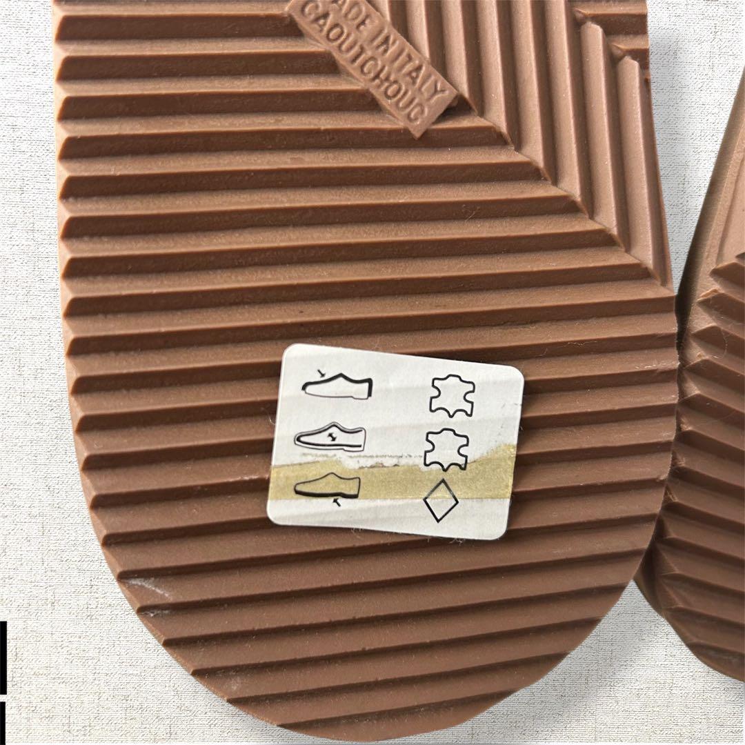 未使用級　ロゴ刻印　HERMES ロングブーツ　レインブーツ　オールレザー　37