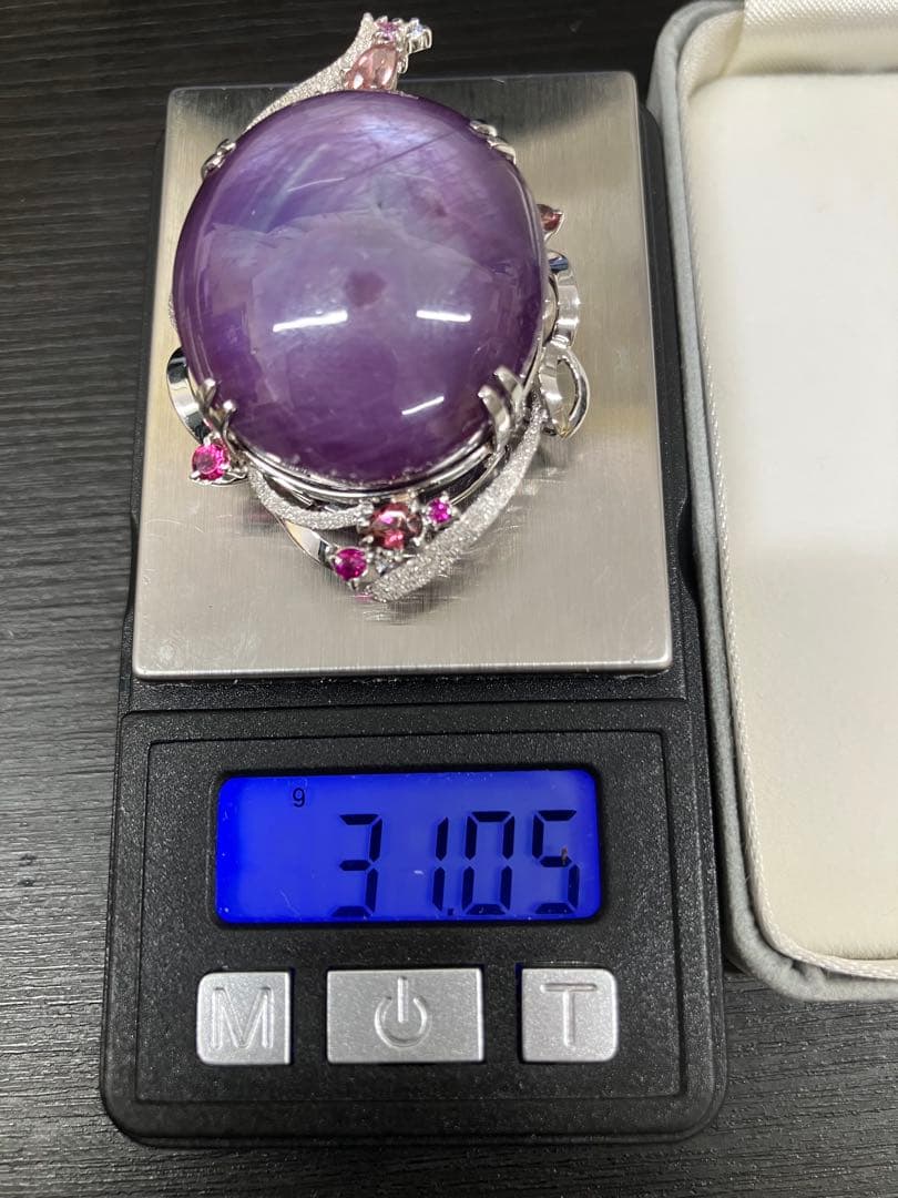 スターサファイア　プラチナ　ペンダント