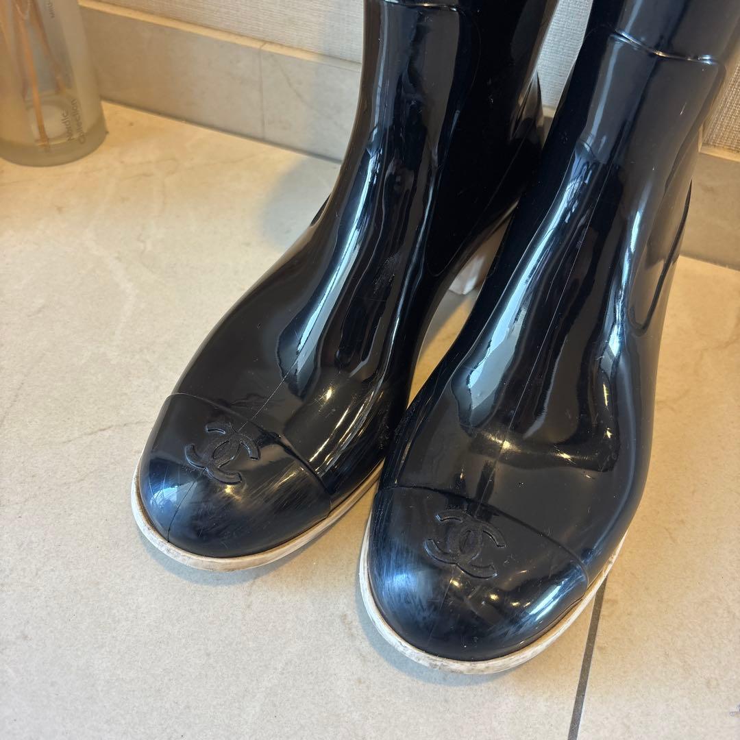 CHANEL シャネル　カメリア　レインブーツ