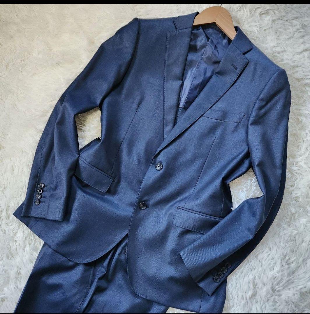 極美品 ONLY スーツ REDA 希少サイズ180 XL相当 ウール ブルー