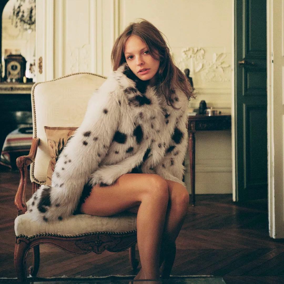 完売品 ZARA アニマルプリント フェイクファーショートコート M 今期新作