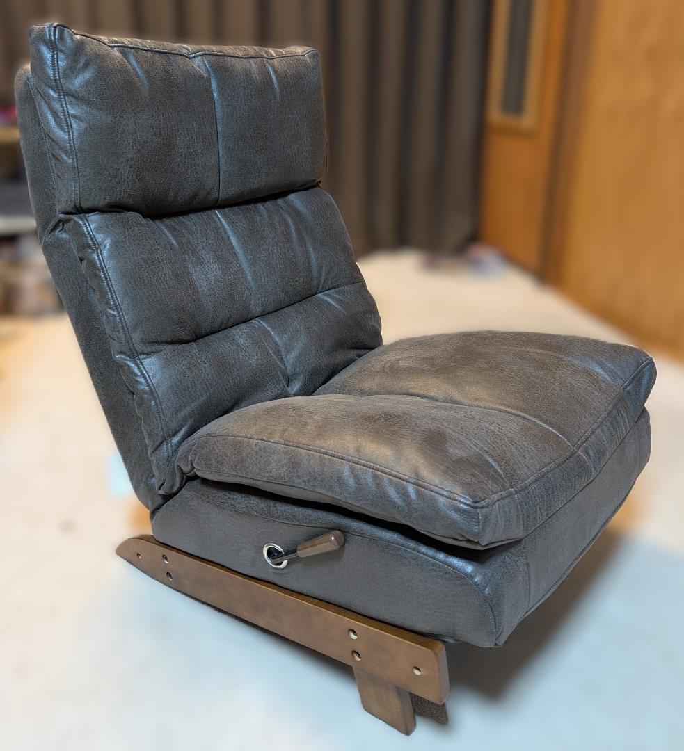 リクライナーソファー　KJ-1 （右レバー）　1人掛けソファ ブラウン　ニトリ