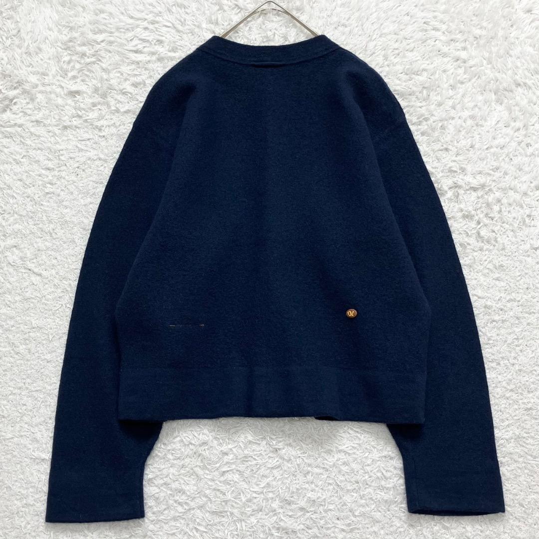 極美品✨45R フロート縮絨deカーディガン インディゴ 藍染め 現行 ニット