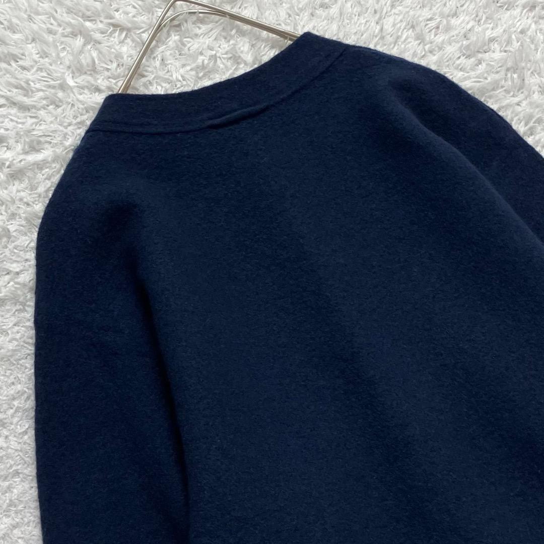 極美品✨45R フロート縮絨deカーディガン インディゴ 藍染め 現行 ニット