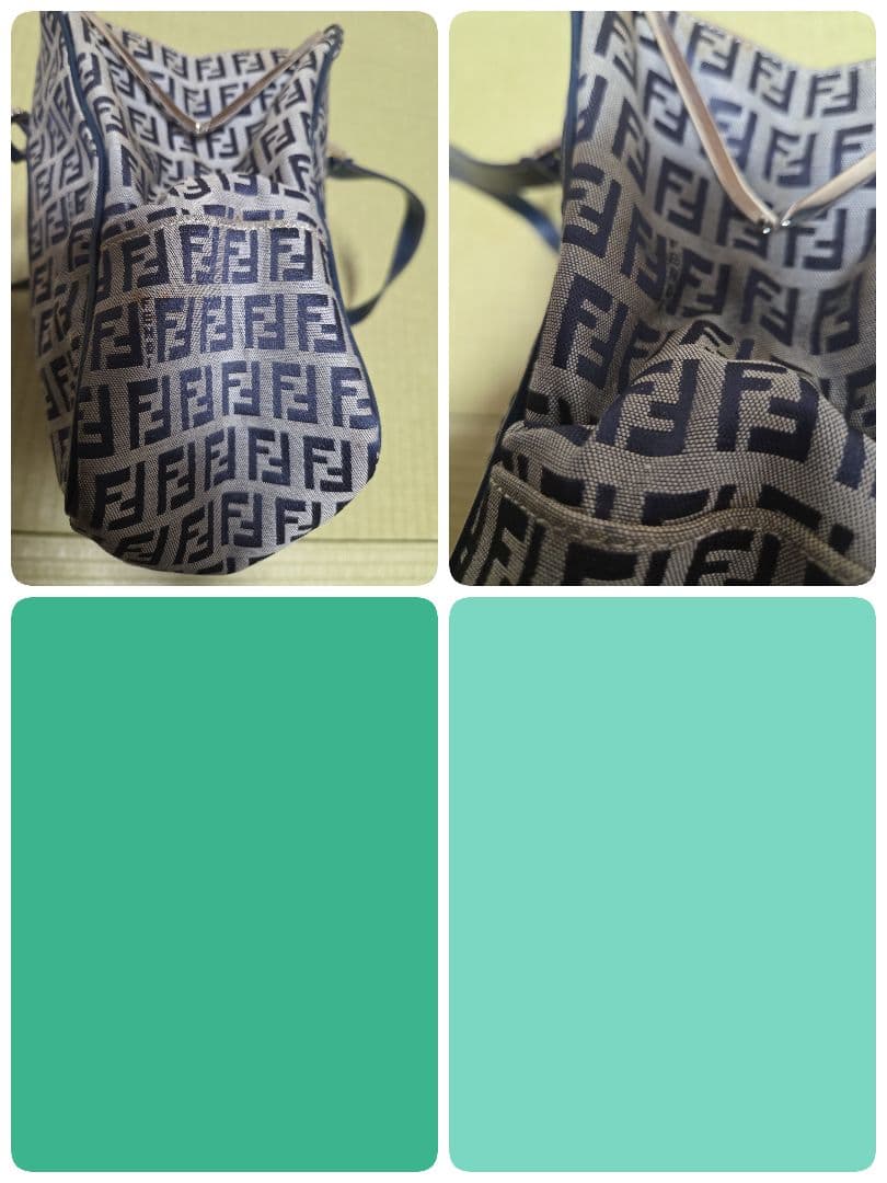 FENDI ズッキーニ ネイビー がま口　 ハンドバッグ マンマバケット