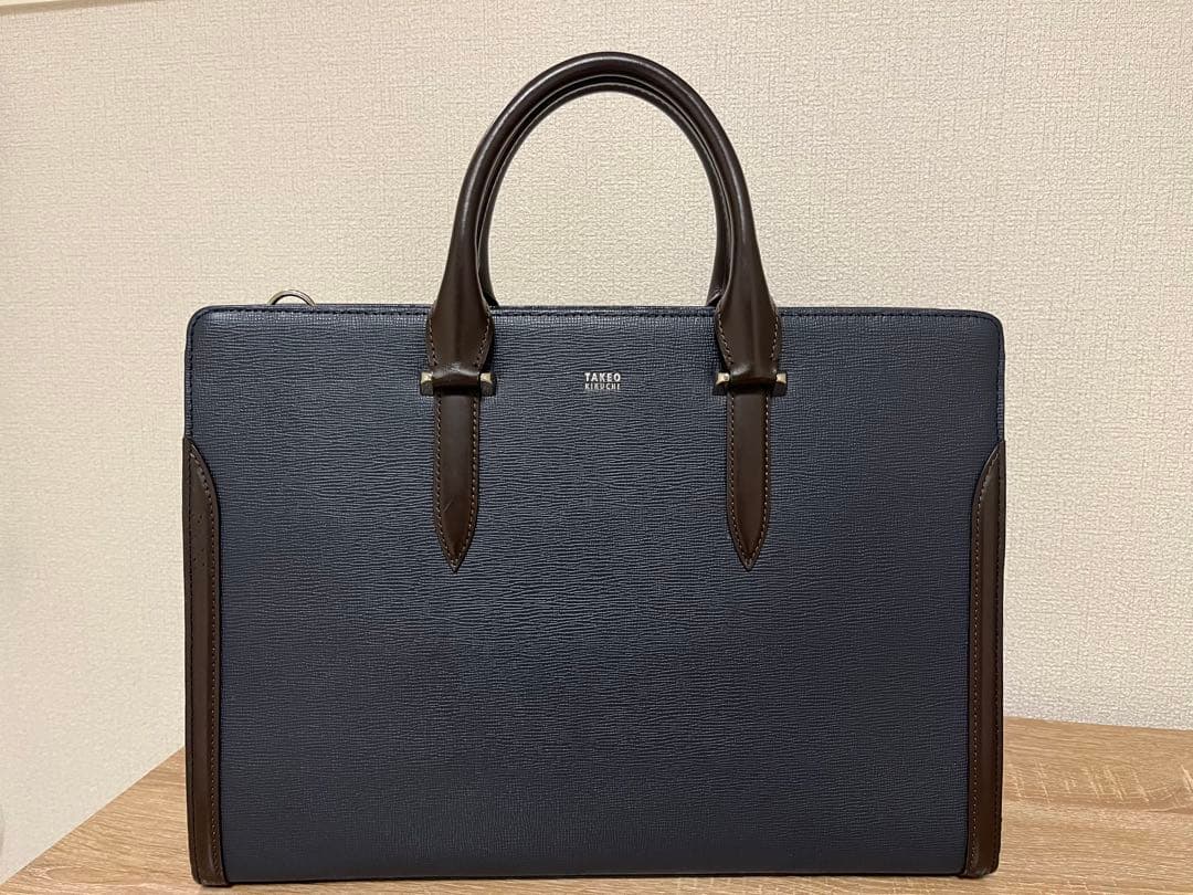 臣*様 TAKEO KIKUCHI ネイビー ビジネスバッグ