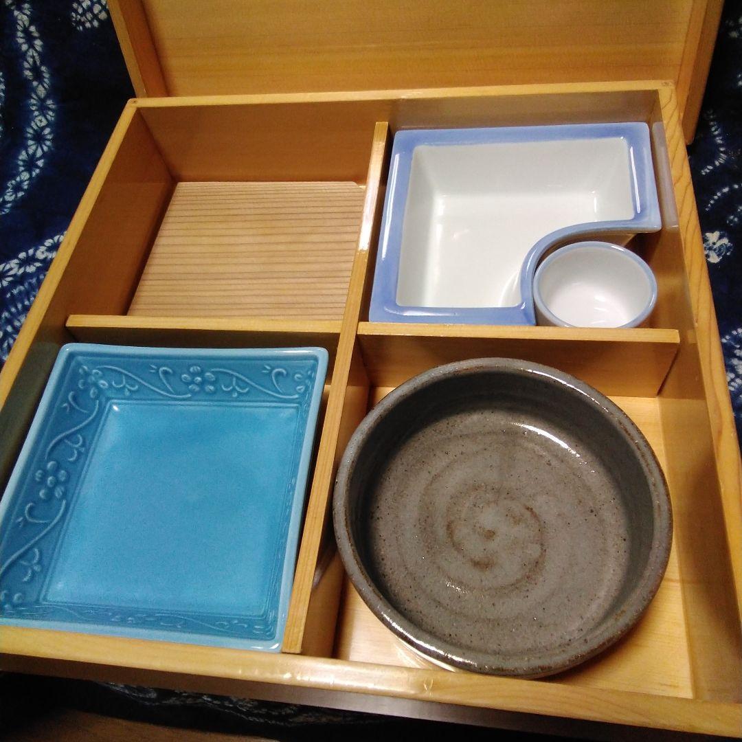 さくぞう　松花堂弁当　仕切り 皿付き　ヒノキ　5客