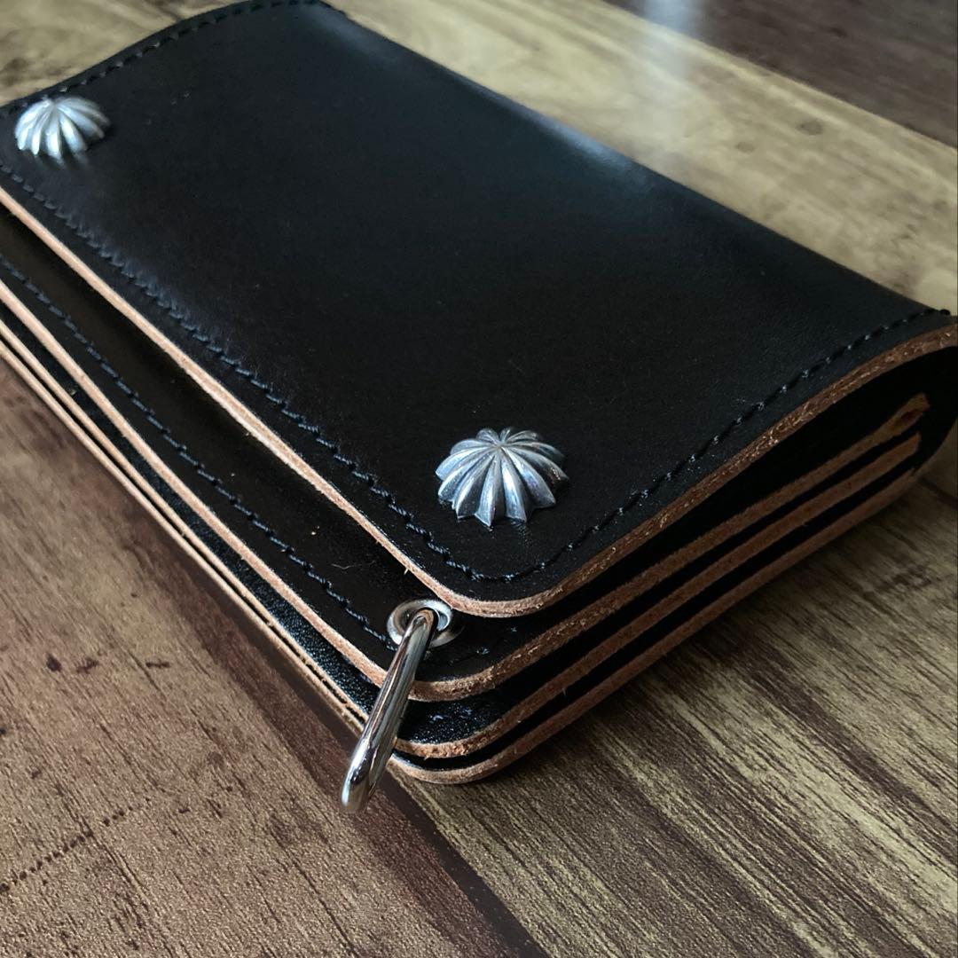 【高山道博】ミドルトラッカーウォレットアポロコンチョ【お札を折らずに収納】