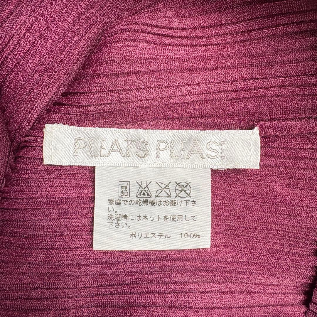 希少色✨ プリーツプリーズ タートル長袖プリーツトップ ワイン 3 日本製 伸縮