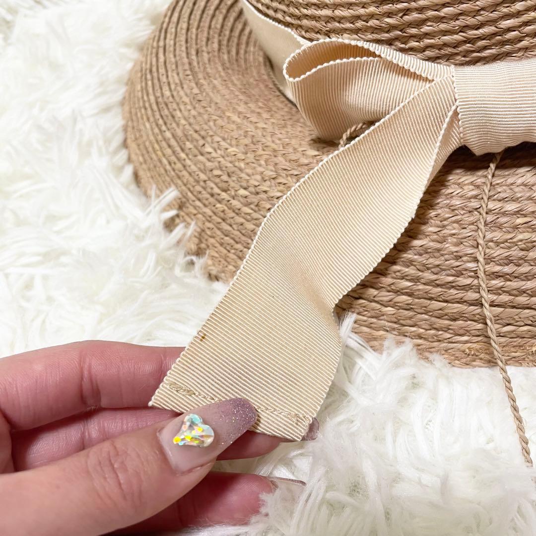 美品✨ヘレンカミンスキー　吉川ひなの着用 ニューポート　ラフィアハット　リボン