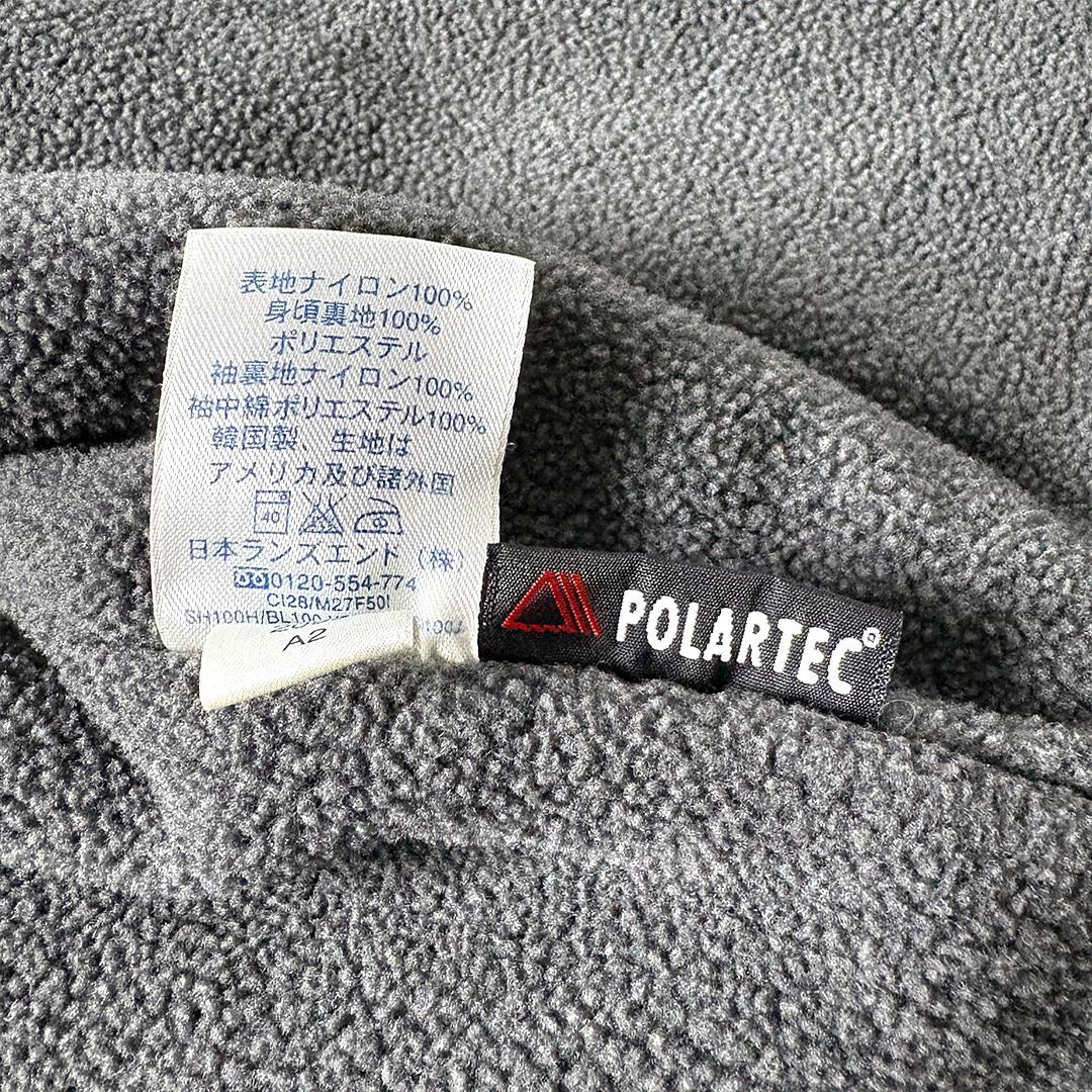 ランズエンド ウォームアップジャケット フリース M ネイビー 企業ロゴ