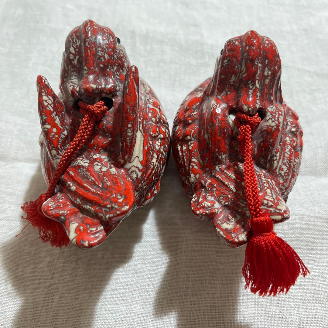 【美品】箕面焼　松田箕山作　オシドリセット　土鈴