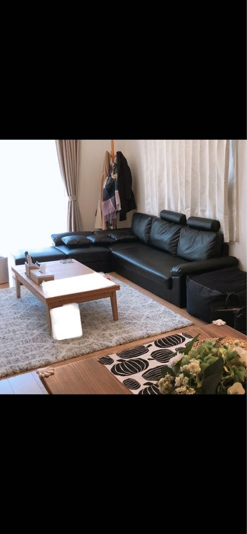 【引取限定】4～5人掛けコーナーソファ クッション・足付き 定価約7.5万/込