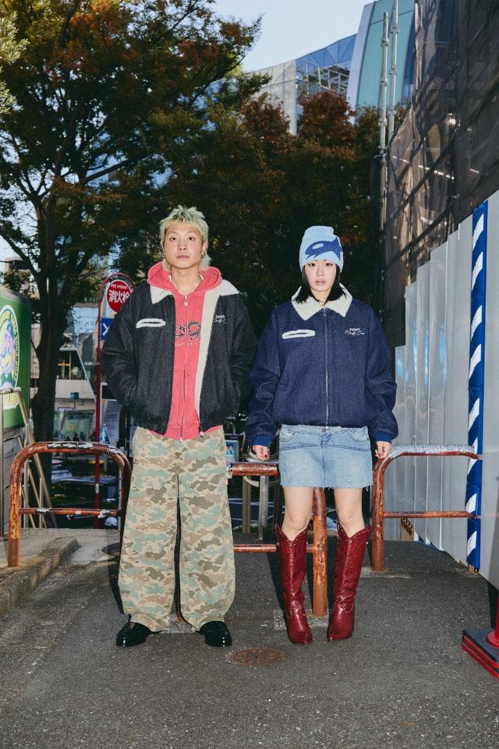 L 新品 9090 Bullet Logo Boa Denim Jacket