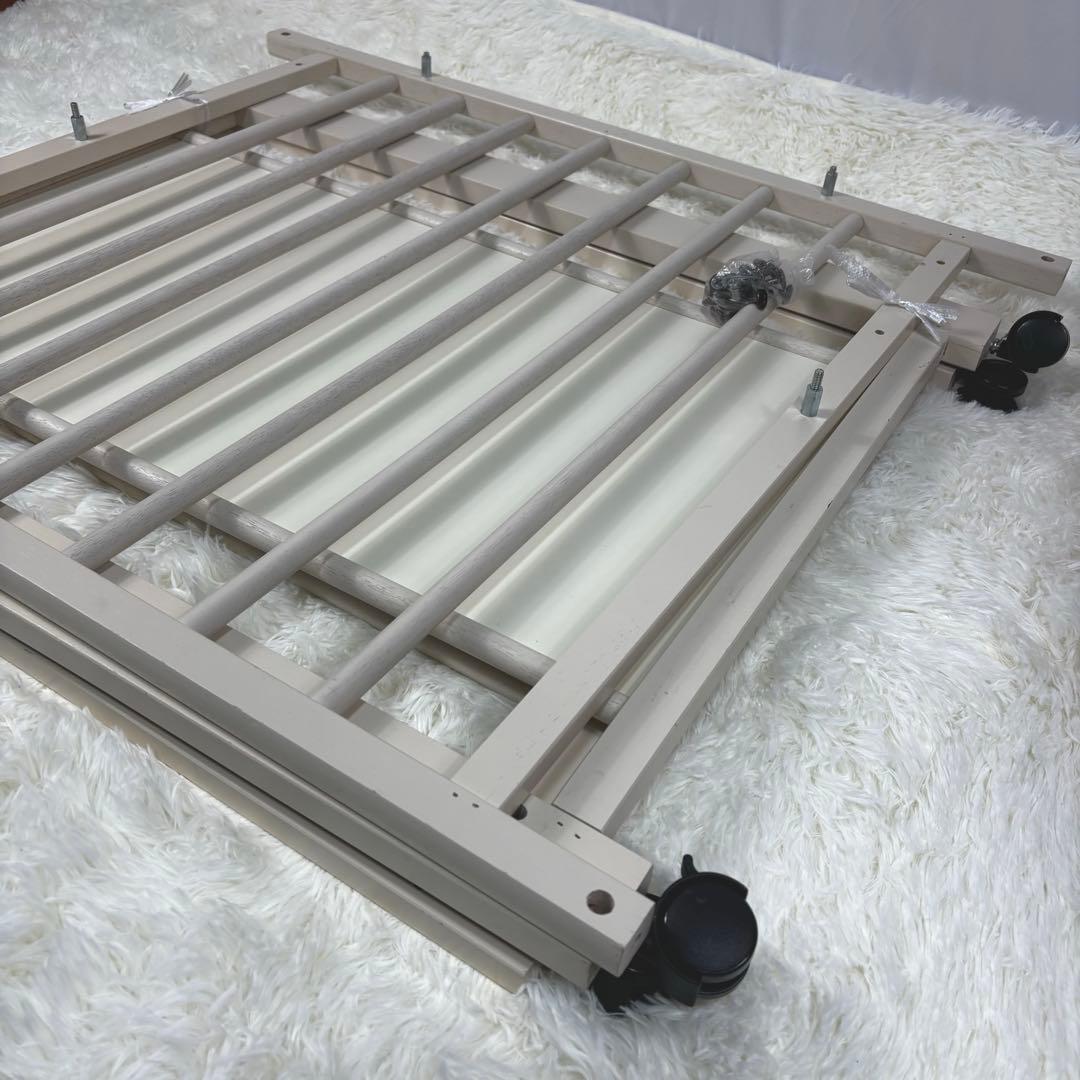 『送料無料』キンタロー　ハイタイプベビーベッド ミニ ポム ヌーベル ホワイト