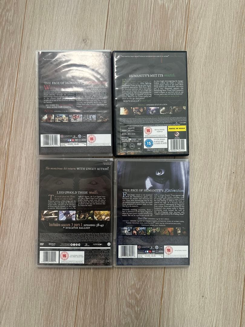 進撃の巨人　海外版　DVD 4枚セット