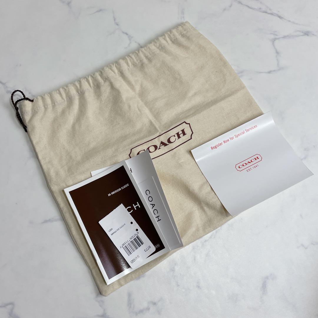 新品同様✨COACH アクセサリーポーチ がま口 シグネチャー イエローゴールド