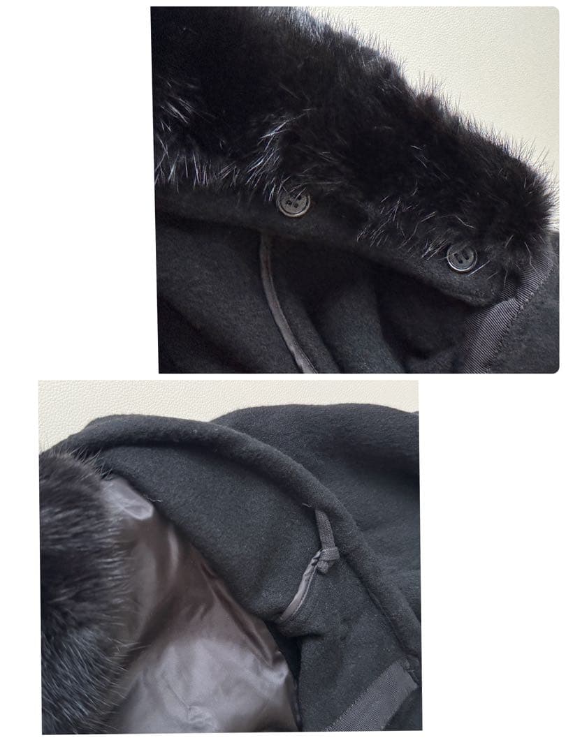 レジィーナロマンティコ　ミンクファー　カシミヤ100%コート　ブラック