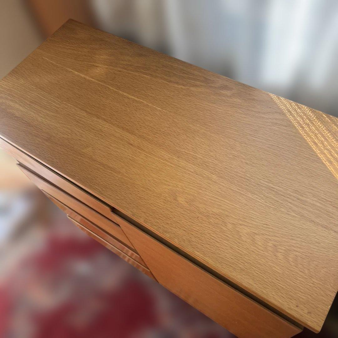 ナチュラルウッド スリムデザインチェスト　サイドボード　リビングボード