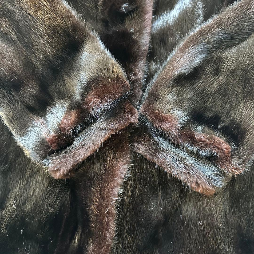 3XL ブラックミンク リアルファーコート 本毛皮 ロング レディース